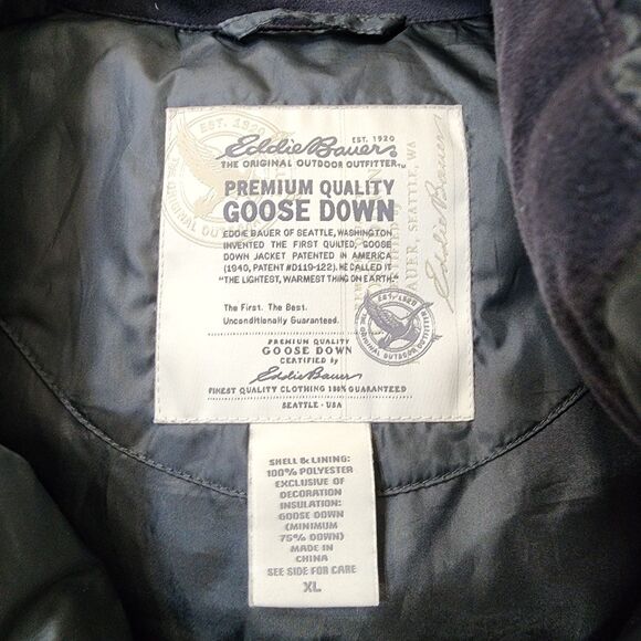 Eddie Bauer Black Goose Down Puffer Full Zip Premium Vest Jacket Coat Women’s XL - Picture 4 of 10